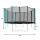 Aga SPORT PRO Trampolína 366 cm Dark Green + ochranná síť
