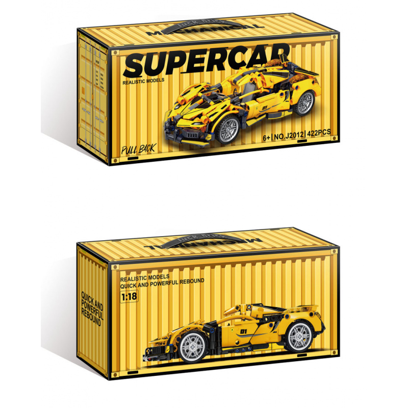 Sada Stavebnic Sportovní Auto Žluté 422ks.