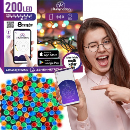 200 LED VÍCEBAREVNÝCH SVĚTEL - OVLÁDÁNÍ TELEFONEM
