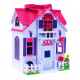 Rozkládací dětský domeček 3+ Fialový + figurky rodiny + pes + nábytek + 2 patra