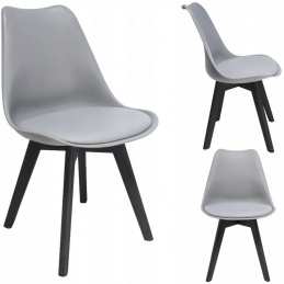 OSLO Skandinávská plastová židle z ekokůže šedá
