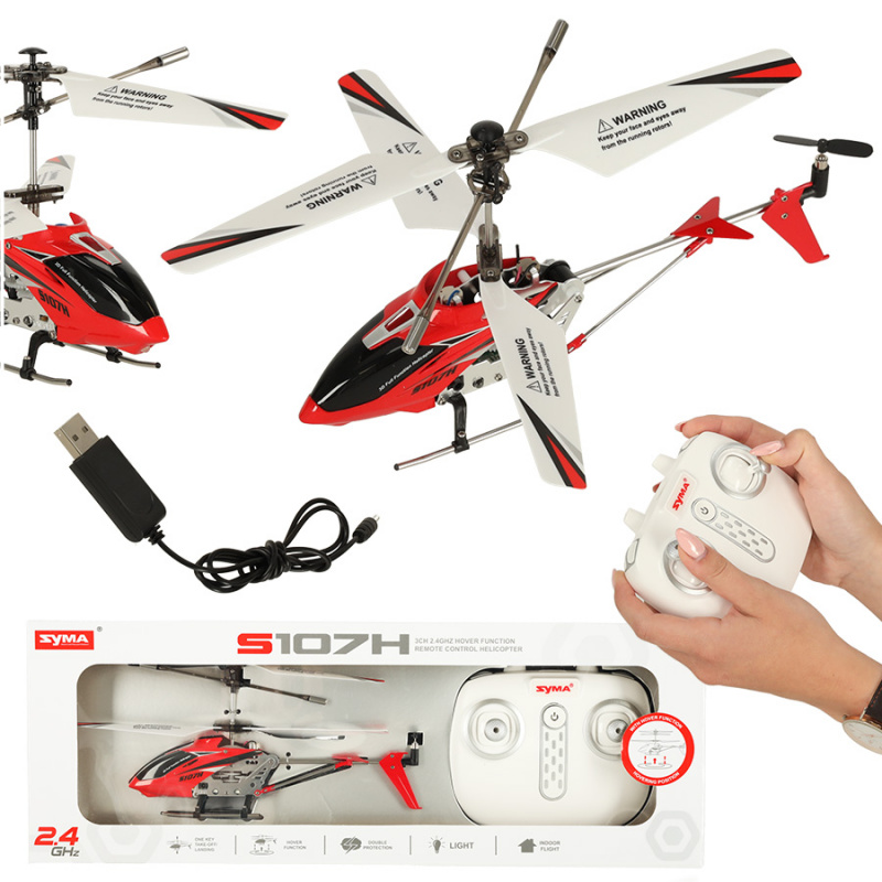 RC vrtulník SYMA S107H  2,4GHz RTF červený