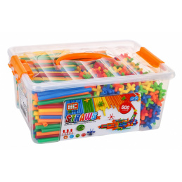 Barevné stavebnice pro děti 3+ Stavební 3D modely + kufřík + spojky 800 el. Barevné stavebnice pro děti 3+ Stavební 3D modely + kufřík + spojky 800 el.