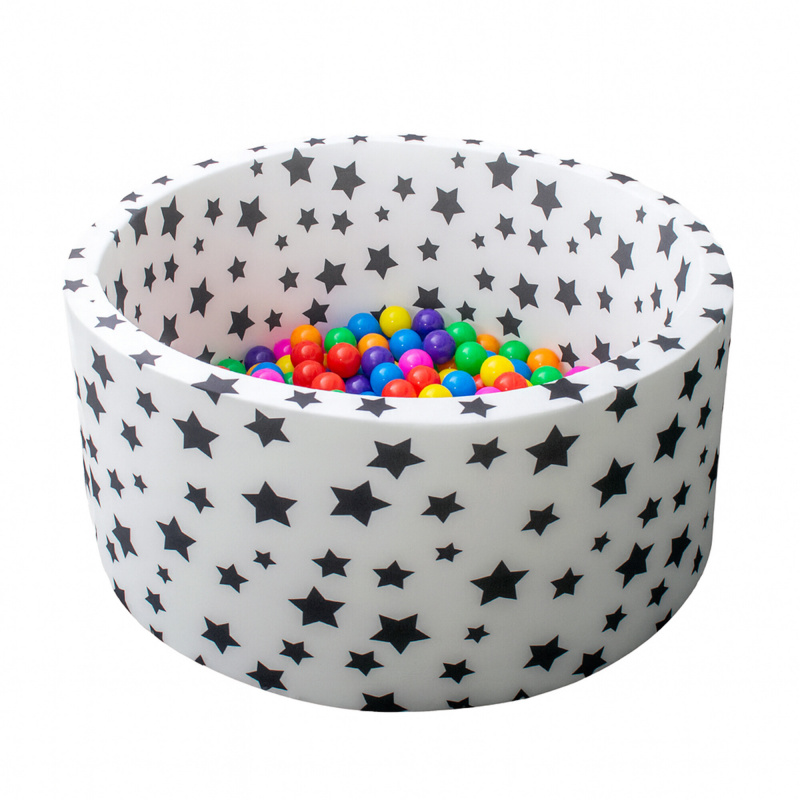 Aga Suchý bazén 90x40 cm s míčky Hvězdičky