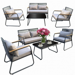 Sada zahradního nábytku - 2x křeslo, stolek, pohovka