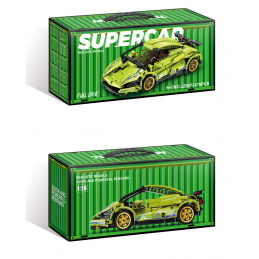 Sada Stavebnic Sportovní Auto Zelené 470ks.