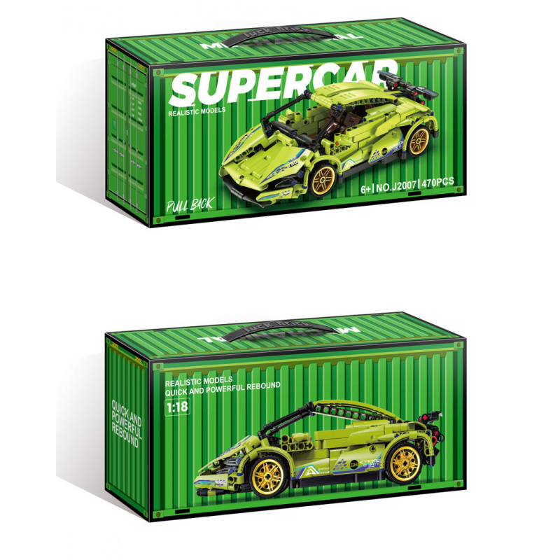 Sada Stavebnic Sportovní Auto Zelené 470ks.