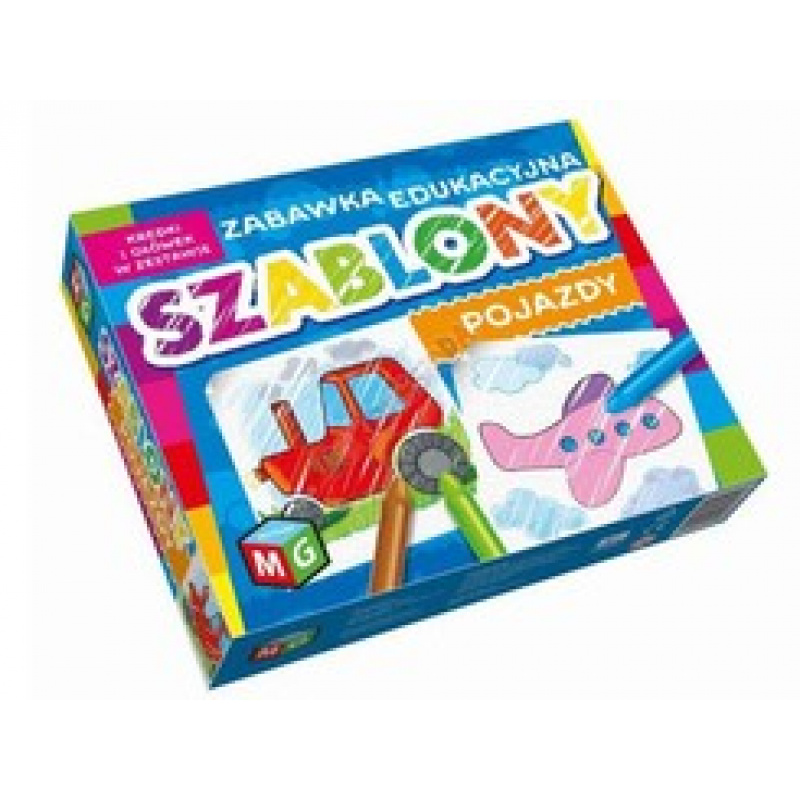 Šablony zvířat a vozidel se sadou pastelek KS0013