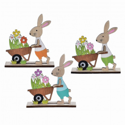Dřevěná dekorace k postavení velikonoční zajíček mix vzorů