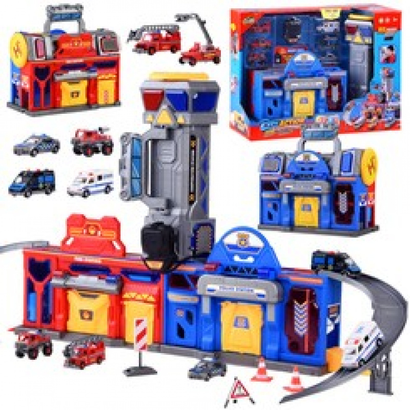 Mega garage 2v1 policejní hasičský kufr ZA4361