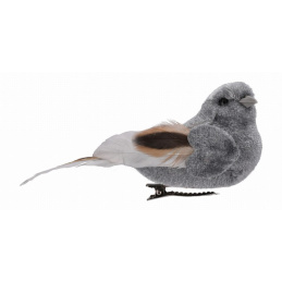 Šedí ptáčci na klipu na vánoční stromeček ozdoba