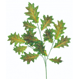 Umělá rostlina Kytice Větev dubových listů zelená sada 2 kusy - 75 cm