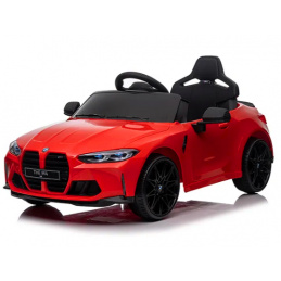 BMW M4 ČERVENÝ Auto na akumulátor EVA Kůže pilot