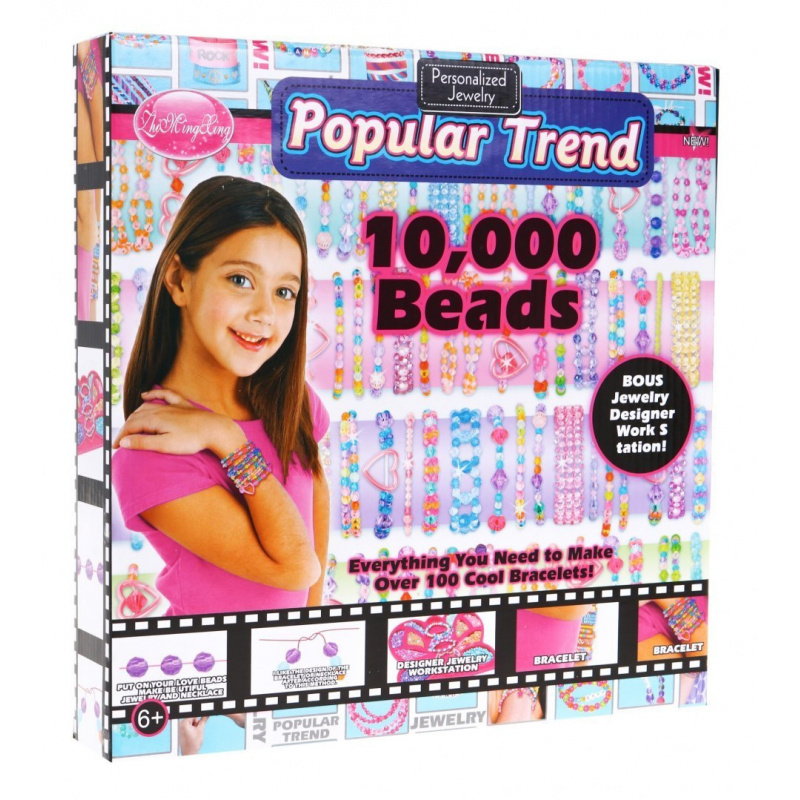 Sada na výrobu šperků pro děti 6+ Navlékací základna na korálky 10000+ el.