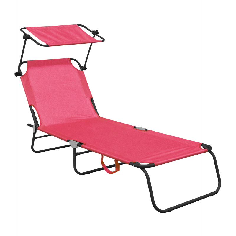 Aga Zahradní polohovací lehátko se stříškou Růžové