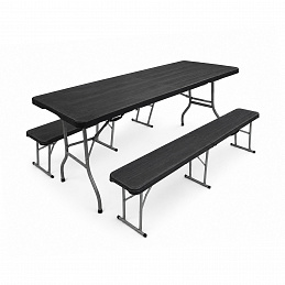 Aga Plastový skládací pivní set Černý