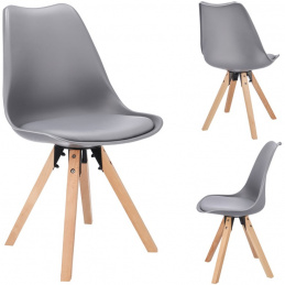 RIVA Skandinávská plastová židle z ekokůže šedá
