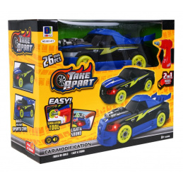Skládací sportovní auta 2v1 pro děti 3+ Elektrický šroubovák + šroubovák + zvuky Světla
