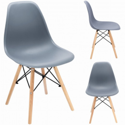 Skandinávská plastová židle EVA šedá