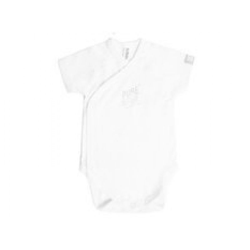 BAMBOOM Bambusové body s krátkým rukávem 0m Bílé