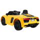 Audi R8 Spyder battery pack Yellow + Dálkové ovládání + EVA + Pomalý start + Rádio MP3 + LED dioda