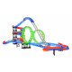 Extrémní závodní dráha s žebříkem pro děti 3+ Stavební kostky 116 el. + 2 auta + 2 smyčky o 360 stupňů