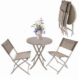 Balkonový terasový nábytek - skládací stolek, 2 židle