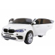BMW X6M XXL pro 2 děti Bílá + dálkové ovládání + eko kůže + bezpečnostní pásy + pomalý rozjezd + MP3 USB + LED