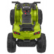 Dětská bateriová čtyřkolka zelená + kola EVA + rádio MP3 + LED + pomalý start