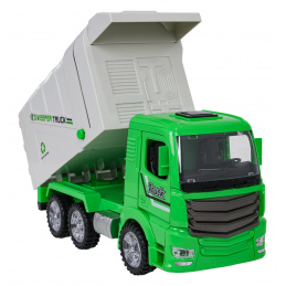 Popelářské auto s funkcí světel a zvuku zelené