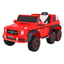 Mercedes G63 AMG Auto na baterie Červené + Dálkové ovládání + 6 EVA kol + Pomalý start + MP3 LED