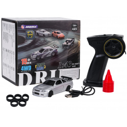 Autíčko R/C na drift 1:43 Bílé + Příslušenství