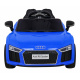 Audi R8 baterie pro děti Modrá + Dálkové ovládání + EVA + Pomalý start + MP3 LED
