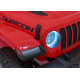 Jeep Wrangler Rubicon baterie pro děti Červená + dálkové ovládání + rádio MP3 LED + kola EVA