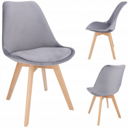 Čalouněná velurová židle BARI šedá