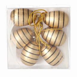 Dřevěná dekorace k zavěšení vejce 6 ks.