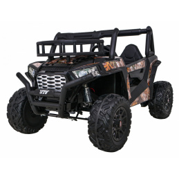 Buggy UTV Off-road pro děti černá + dálkové ovládání + nosič zavazadel + pomalý start + EVA + MP3 LED