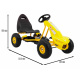 Šlapací motokára Champion pro děti 3+ Žlutá + Nafukovací pneumatiky + Nastavitelné sedadlo + Ruční brzda