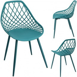 Plastová židle ARANDA námořní modrá s modrými nohami