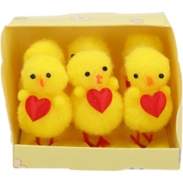 Malá kuřátka se srdíčky 6 ks. velikonoční