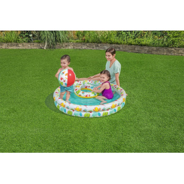 Nafukovací dětský bazén 3 v 1 122x20 cm Tropical BESTWAY Pool + plavecké kolo + plážový míč