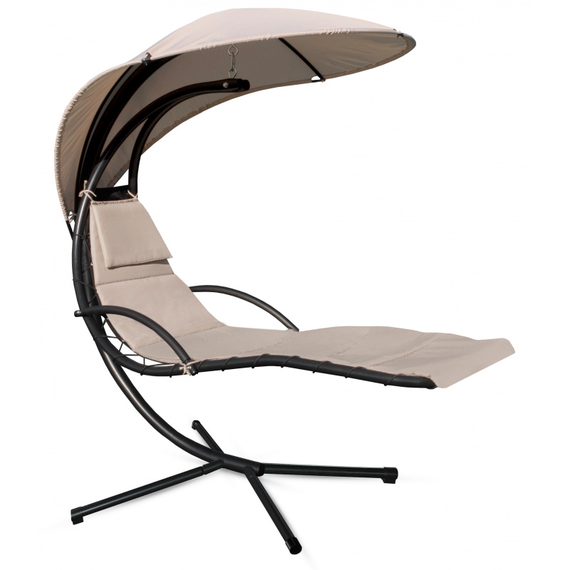 Aga Zahradní závěsné lehátko se stříškou Béžové 2DAZ611 - II. JAKOST
