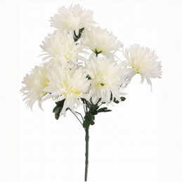 Kytice umělých květin bílé chryzantémy - 52 cm