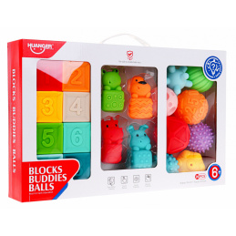 Mega sada 20 zvířecích míčků pro děti 6m+ Senzorická hračka Rehabilitace rukou