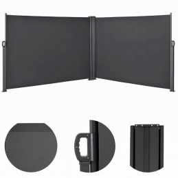 Boční terasová markýza 200x600 cm - šedá