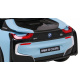 BMW I8 Lift Battery Car Blue + dálkové ovládání + pomalý start + 3bodové pásy + MP3 USB + LED dioda