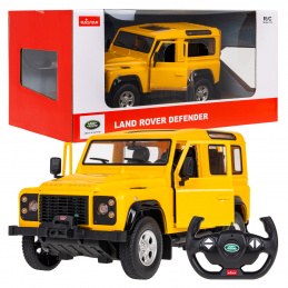 Land Rover Defender žlutý RASTAR model 1:14 Auto na dálkové ovládání + dálkové ovládání 2,4 GHz + manuální otevírání dveří