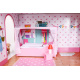 Velký dřevěný domeček pro panenky Růžový pro děti 3+ Příslušenství Nábytek + 3 patra
