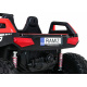 Clash bateriový kočárek pro 2 děti Červený + Dálkové ovládání + Pohon 4x4 + Nastavení sedadla + Rádio MP3 + LED dioda