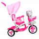 dětské tříkolové kolo Elephant Pink + zvuky + stříška + zábrana + opěrka nohou + rukojeť + ližiny + úložný prostor